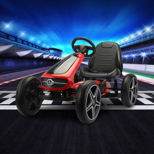 Mercedes Benz Licensed Go Kart for Kids with Horn and Music - Red, Suitable for Ages 3 and Up
