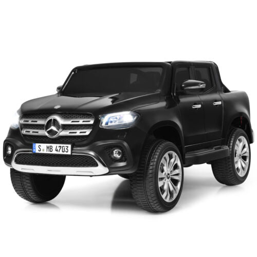Mercedes Benz Licensed X Class RC 2-Seater 12V Kids Ride On Car with Trunk in Black