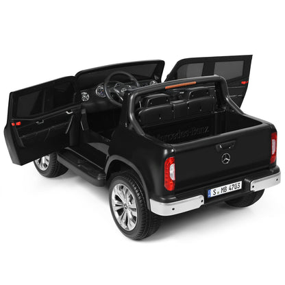 Mercedes Benz Licensed X Class RC 2-Seater 12V Kids Ride On Car with Trunk in Black
