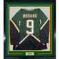 Framed Autographed/Signed Mike Modano HOF 2014 35x39 Dallas Dark Green Hockey Jersey Beckett BAS COA