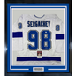 Framed Autographed/Signed Mikhail Sergachev 35x39 Tampa Bay White Hockey Jersey JSA COA