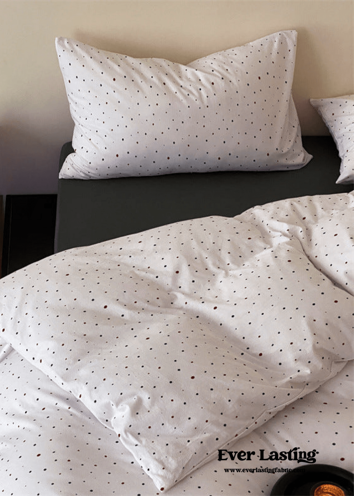 Mini Polka Dot Jersey Knit Bedding Set / Blue + Black