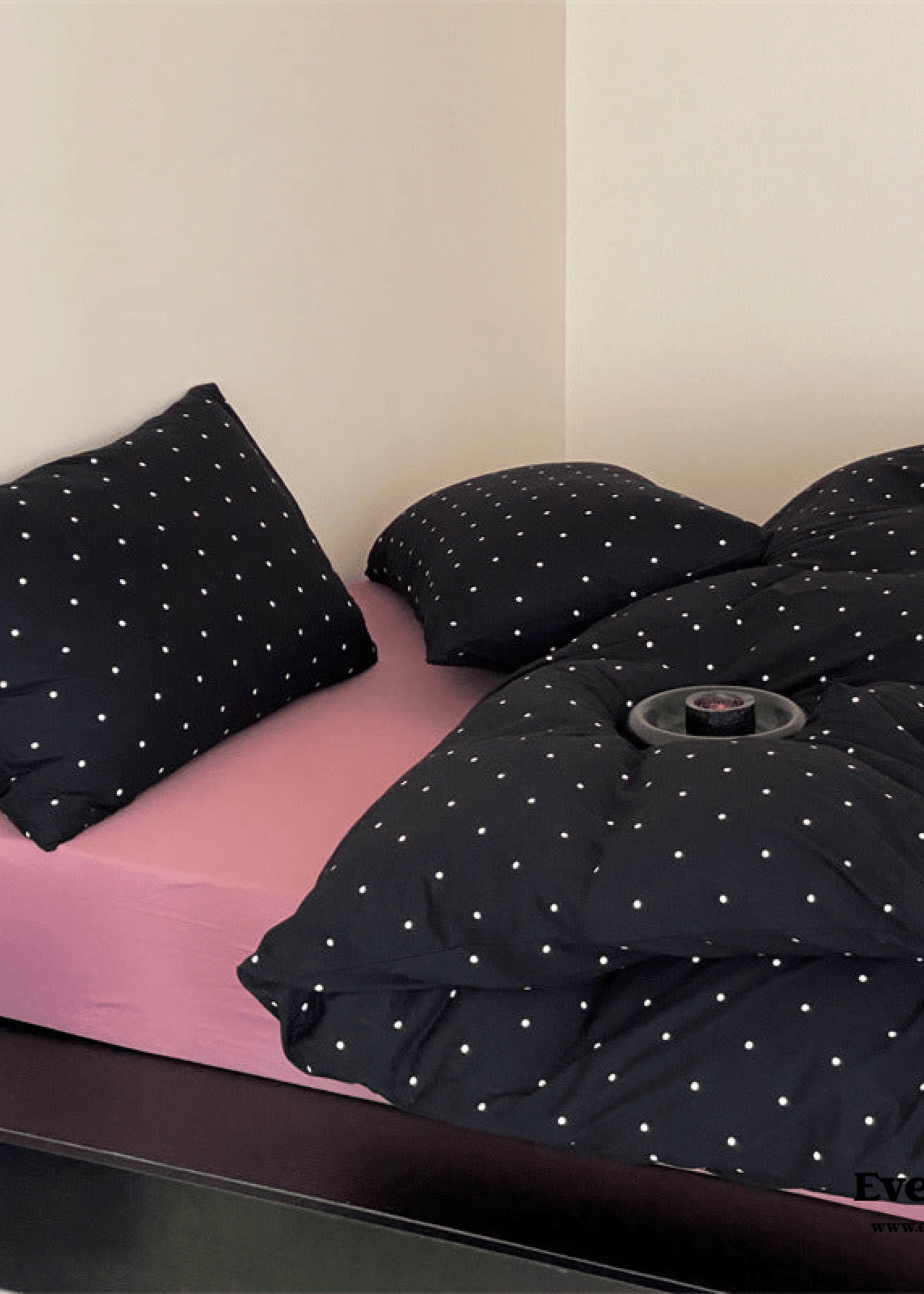 Mini Polka Dot Jersey Knit Bedding Set / White