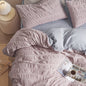 Minimal Bubble Textured Bedding Set / Beige