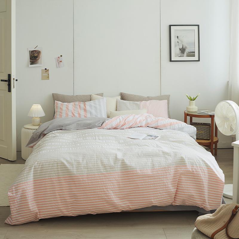 Minimal Bubble Textured Bedding Set / Blue