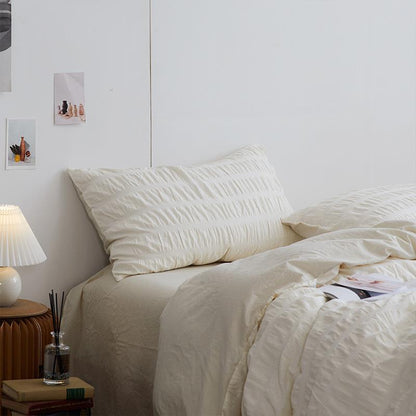 Minimal Bubble Textured Bedding Set / Blue