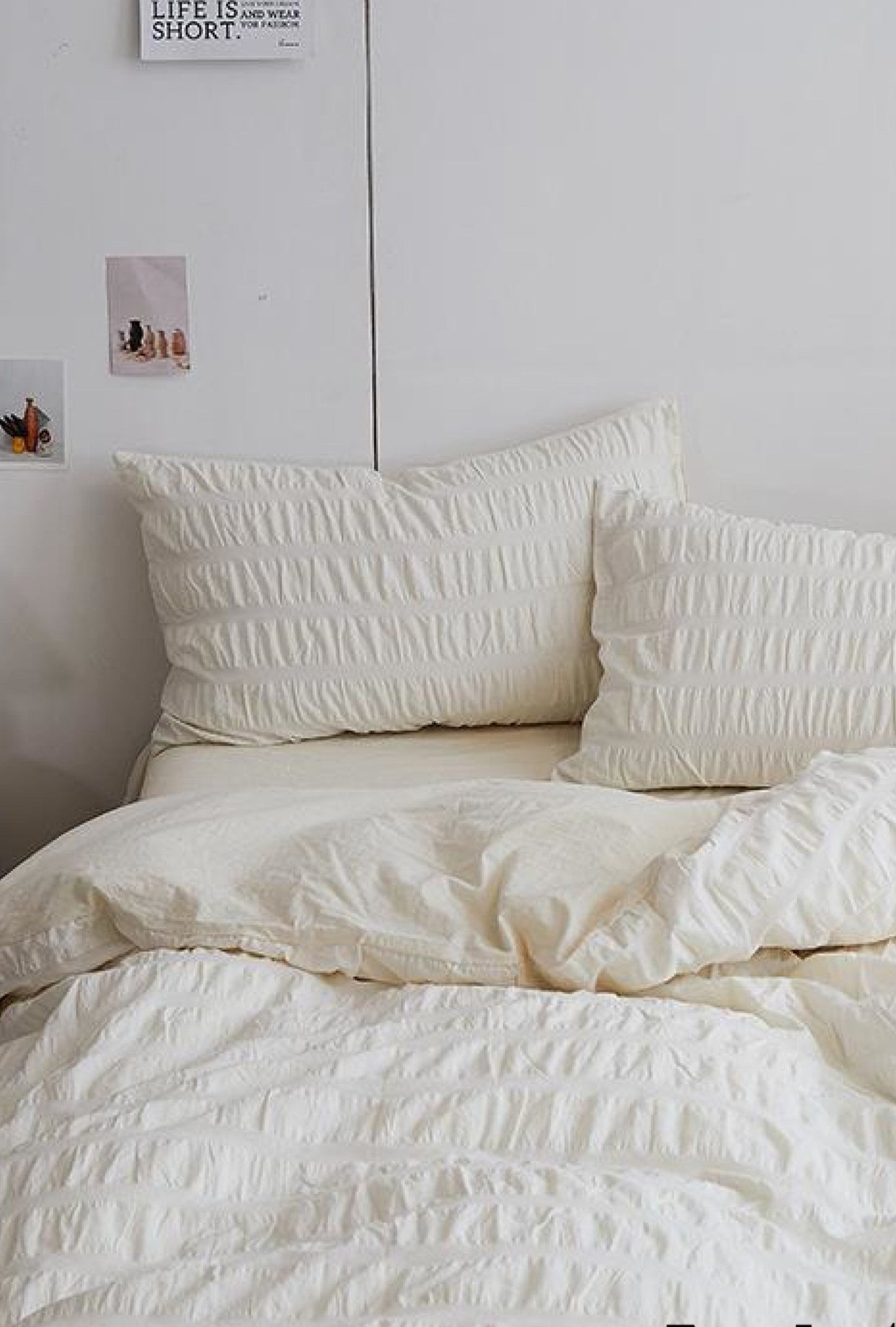 Minimal Bubble Textured Bedding Set / Blue
