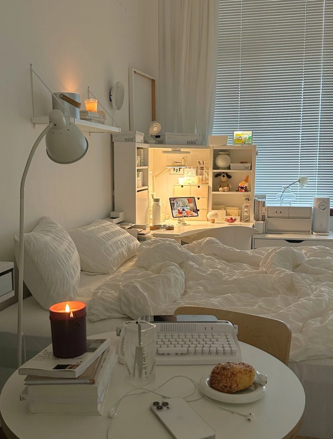 Minimal Bubble Textured Bedding Set / Blue