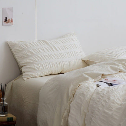 Minimal Bubble Textured Bedding Set / Blue