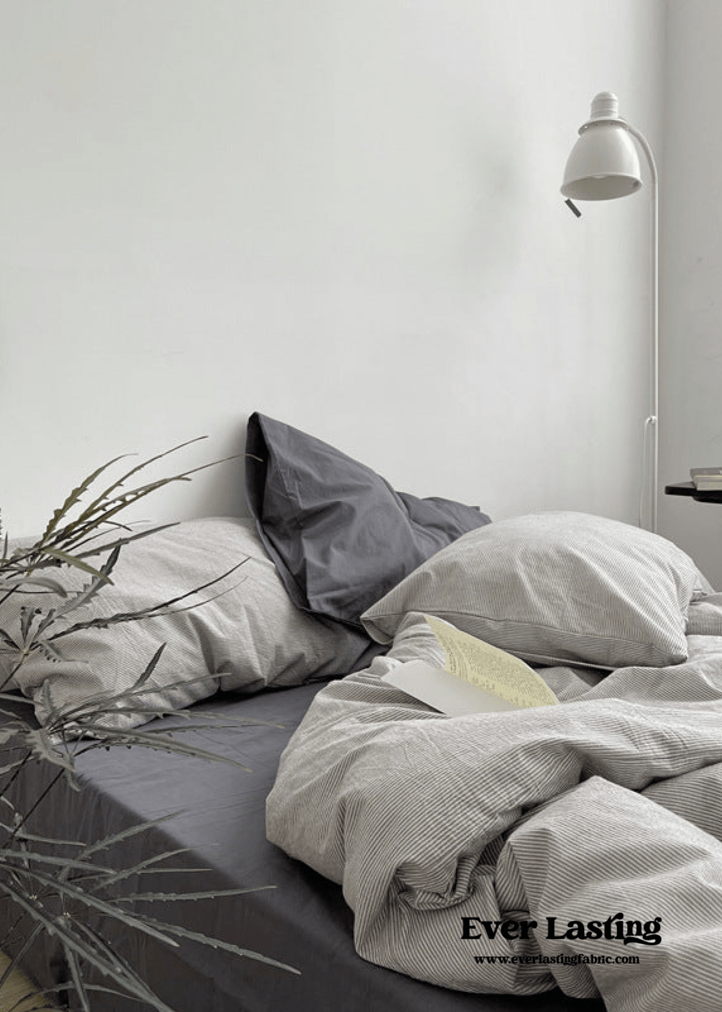 Minimal Mixed Gingham Bedding Set / Blue