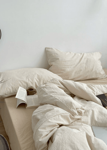 Minimal Mixed Gingham Bedding Set / Blue