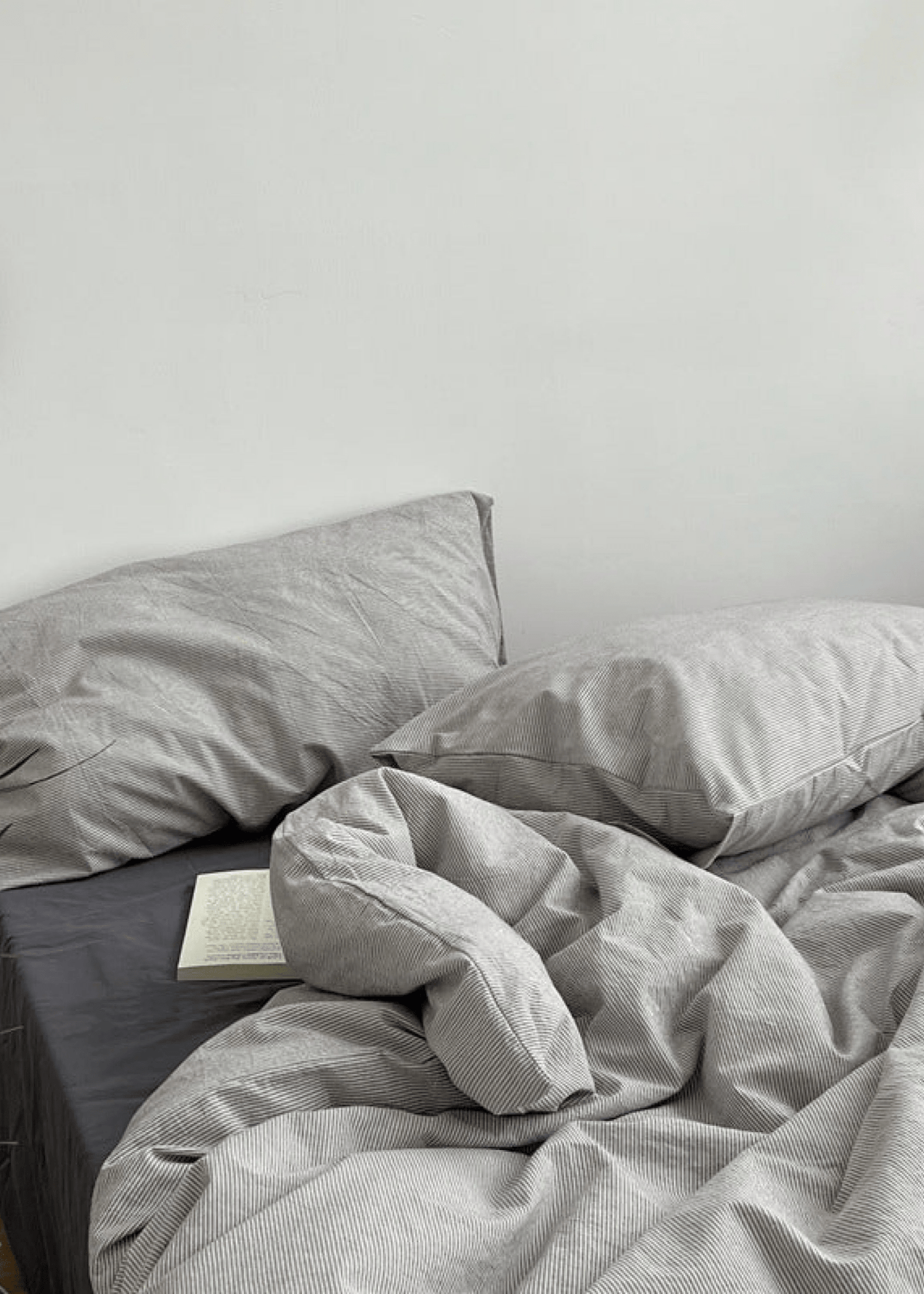 Minimal Mixed Gingham Bedding Set / White