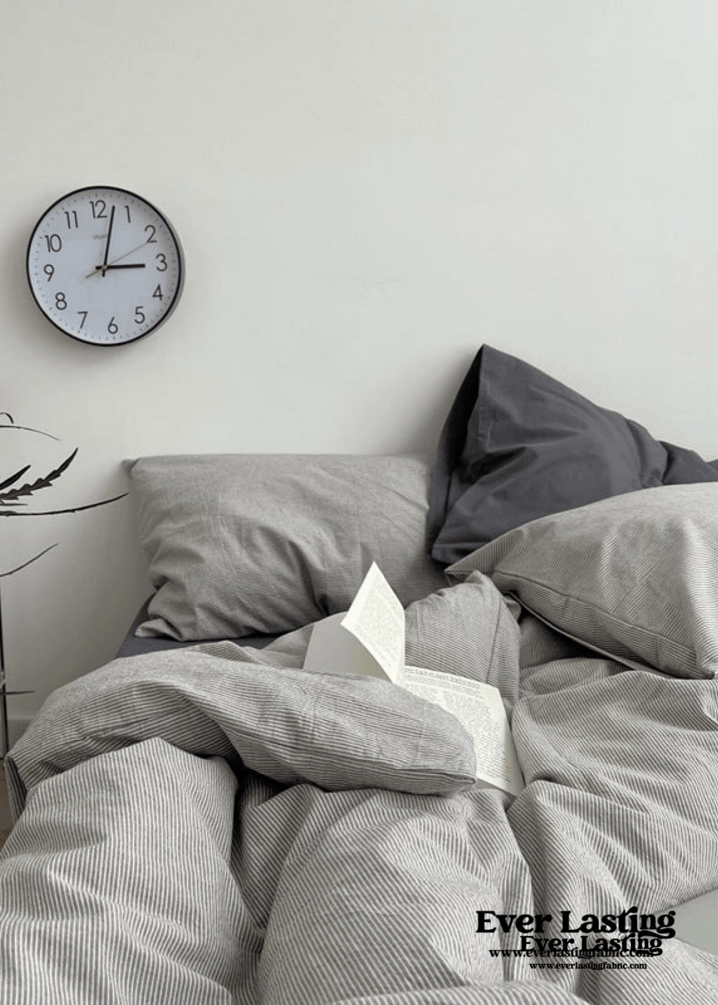 Minimal Mixed Gingham Bedding Set / White