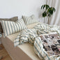 Minimal Stripe Bedding Set / Green