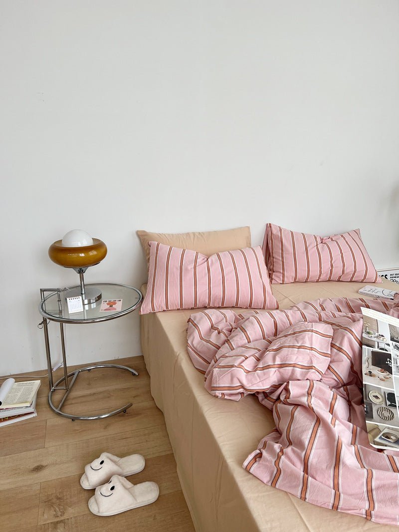 Minimal Stripe Bedding Set / Green