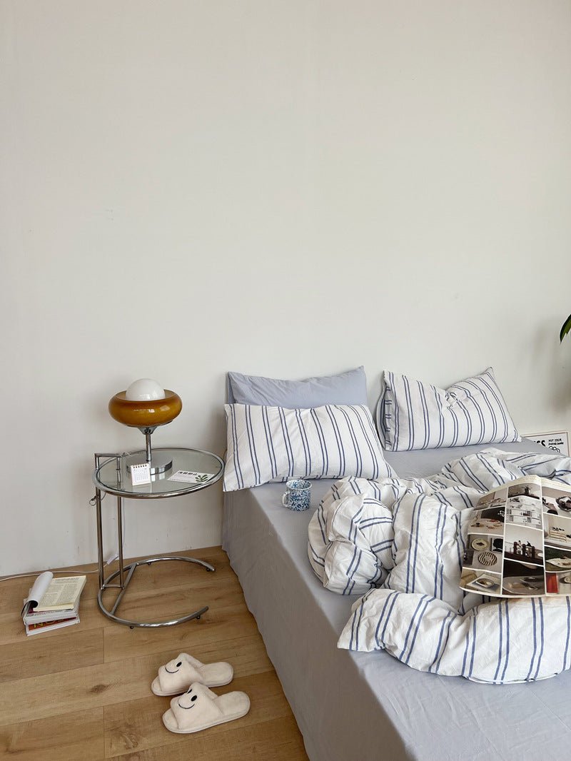 Minimal Stripe Bedding Set / Green