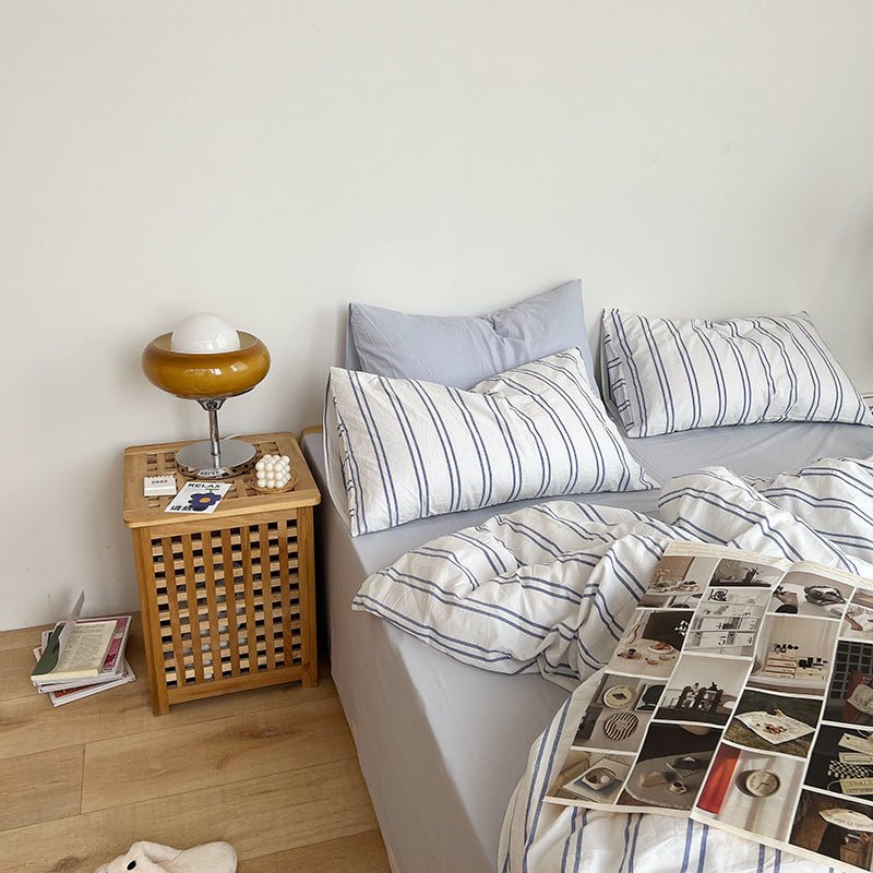 Minimal Stripe Bedding Set / Pink