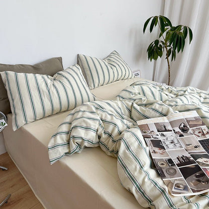 Minimal Stripe Bedding Set / Pink