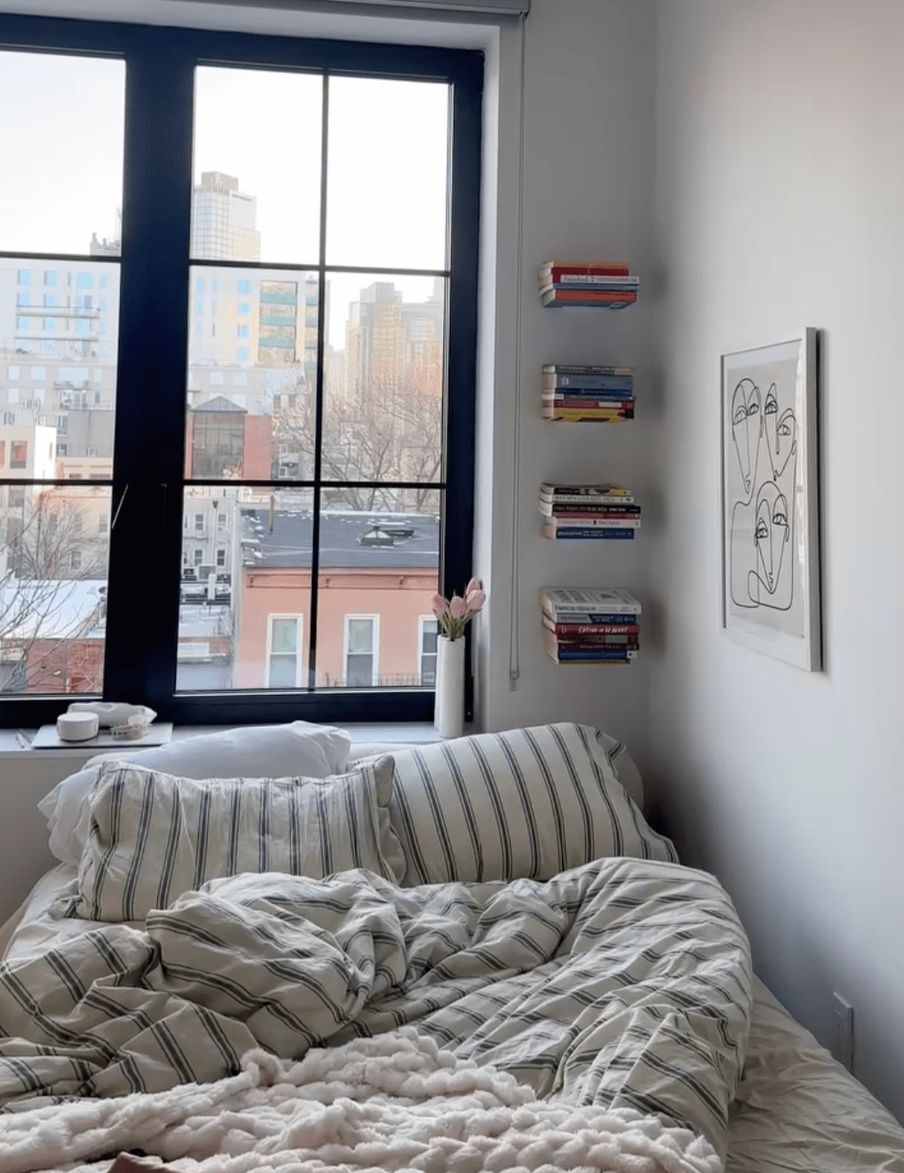 Minimal Stripe Bedding Set / Pink