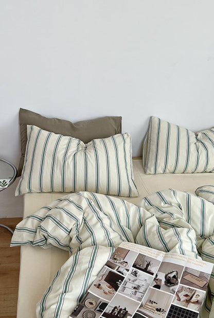 Minimal Stripe Bedding Set / Pink