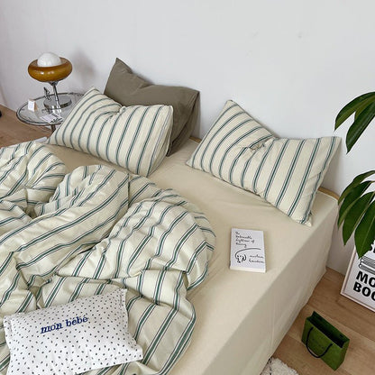 Minimal Stripe Bedding Set / Pink