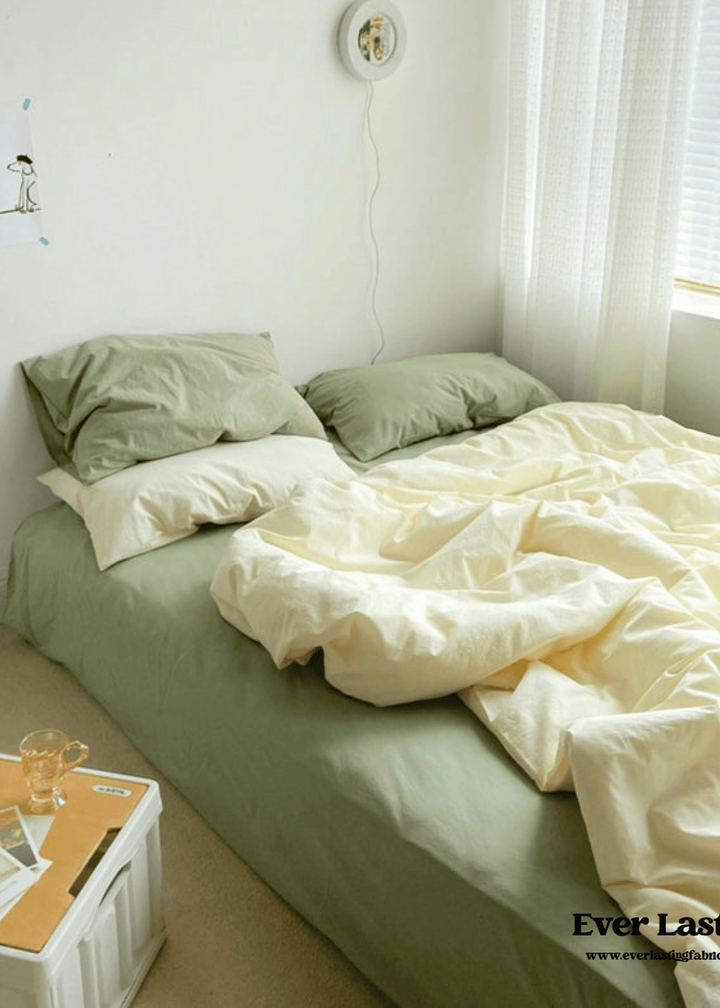 Mixed Color Bedding Set / Green + Yellow