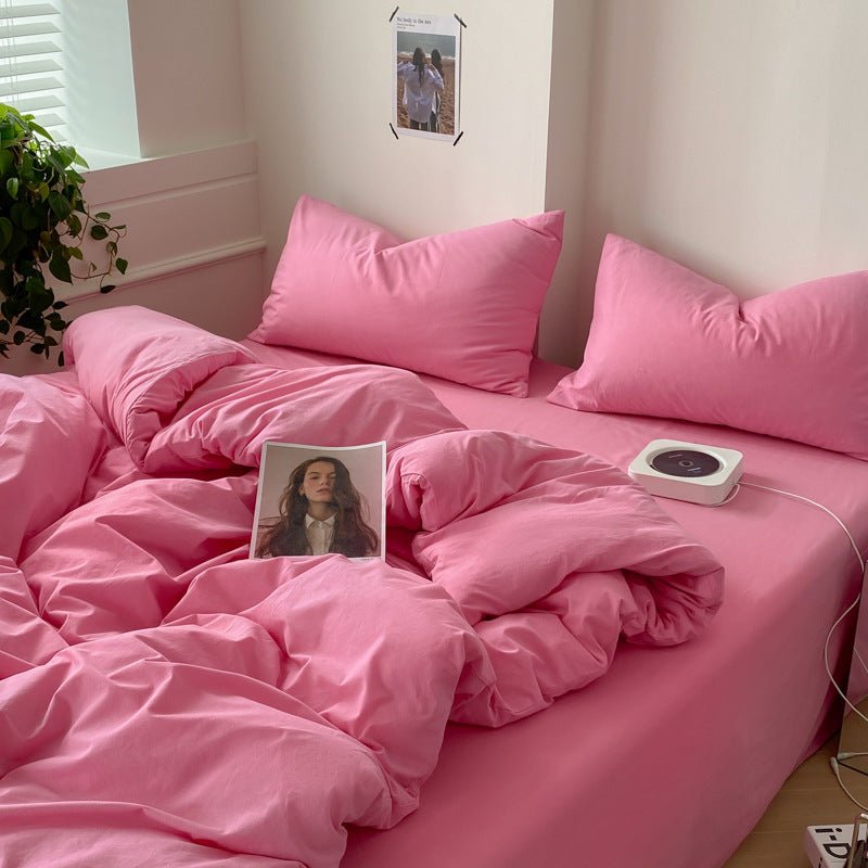 Mixed Color Bedding Set / Pastel Pink + Black