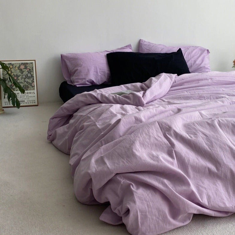 Mixed Color Bedding Set / Pastel Pink + Black