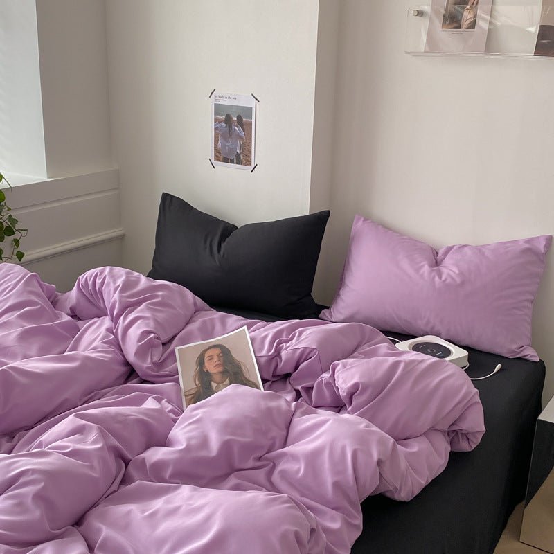 Mixed Color Bedding Set / Pastel Pink + Black