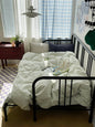 Mixed Gingham Striped Bedding Set / Pink