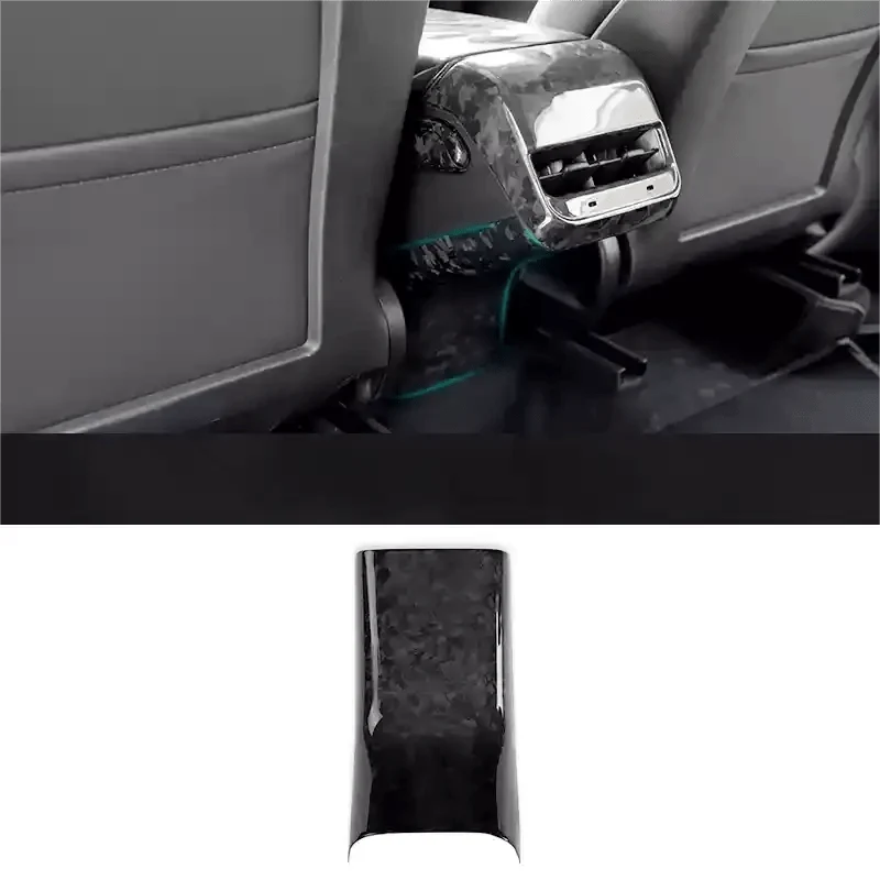 Model 3 / Y Backseat Center Console Base Cap - Carbon Fiber Interior Mods