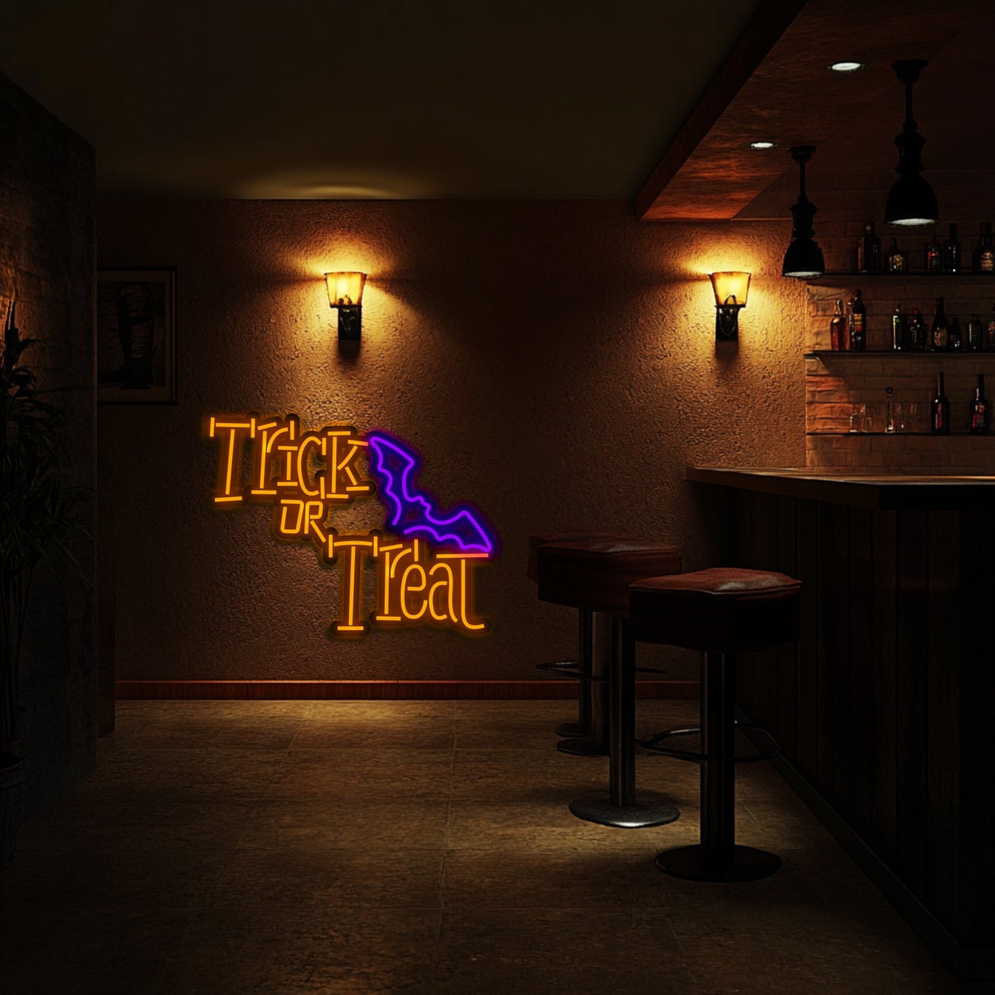 Trick or Treat Metal Neon Wall Art- LN0207