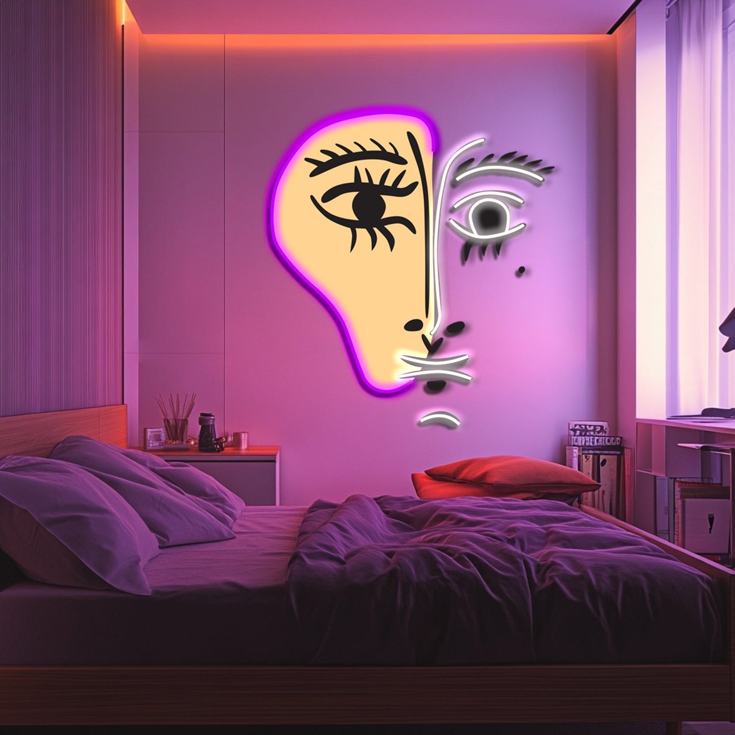 UV Printed Abstact Neon Wall Art- LV0112