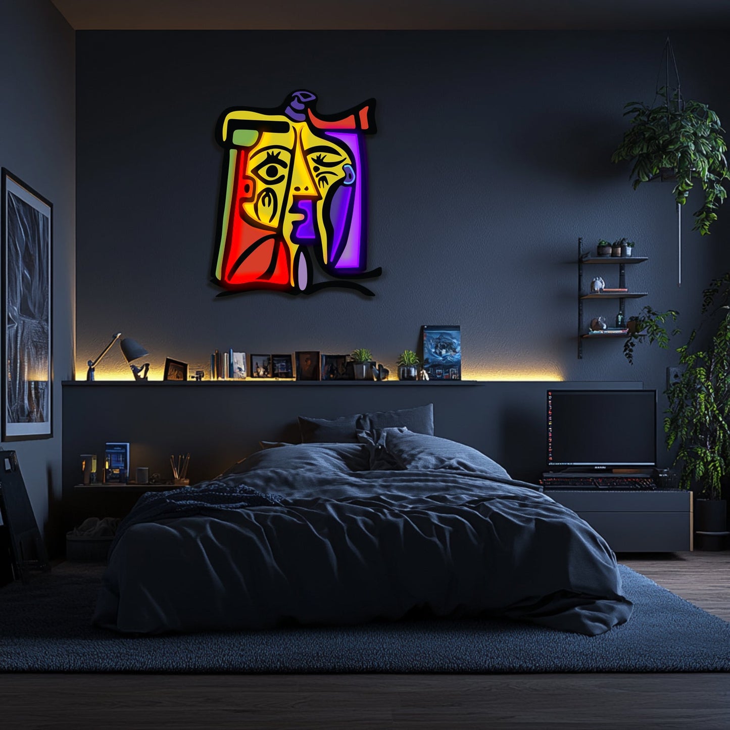 UV Printed Abstact Neon Wall Art- LV0114