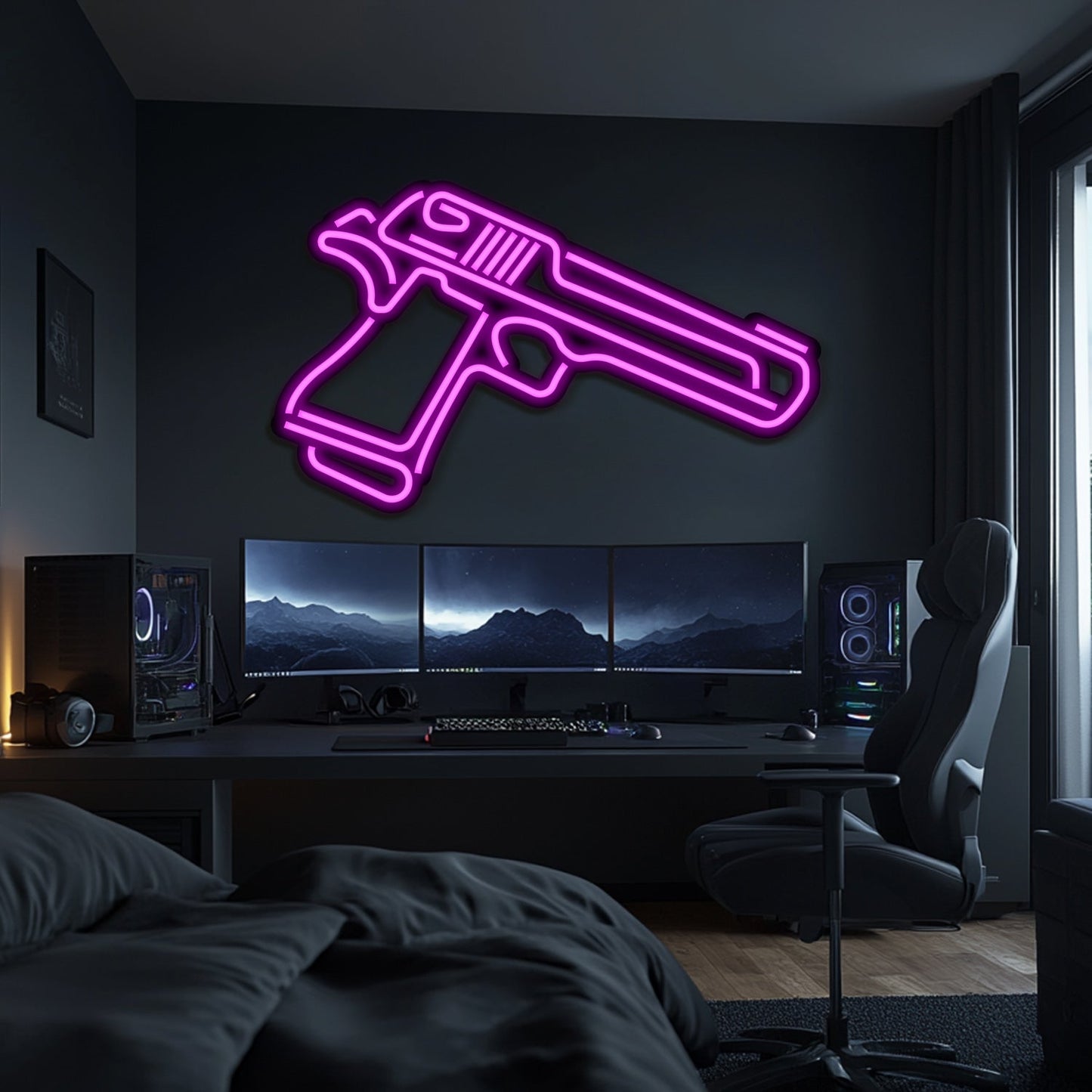 Deagle Weapon Metal Neon Wall Art- LN0125