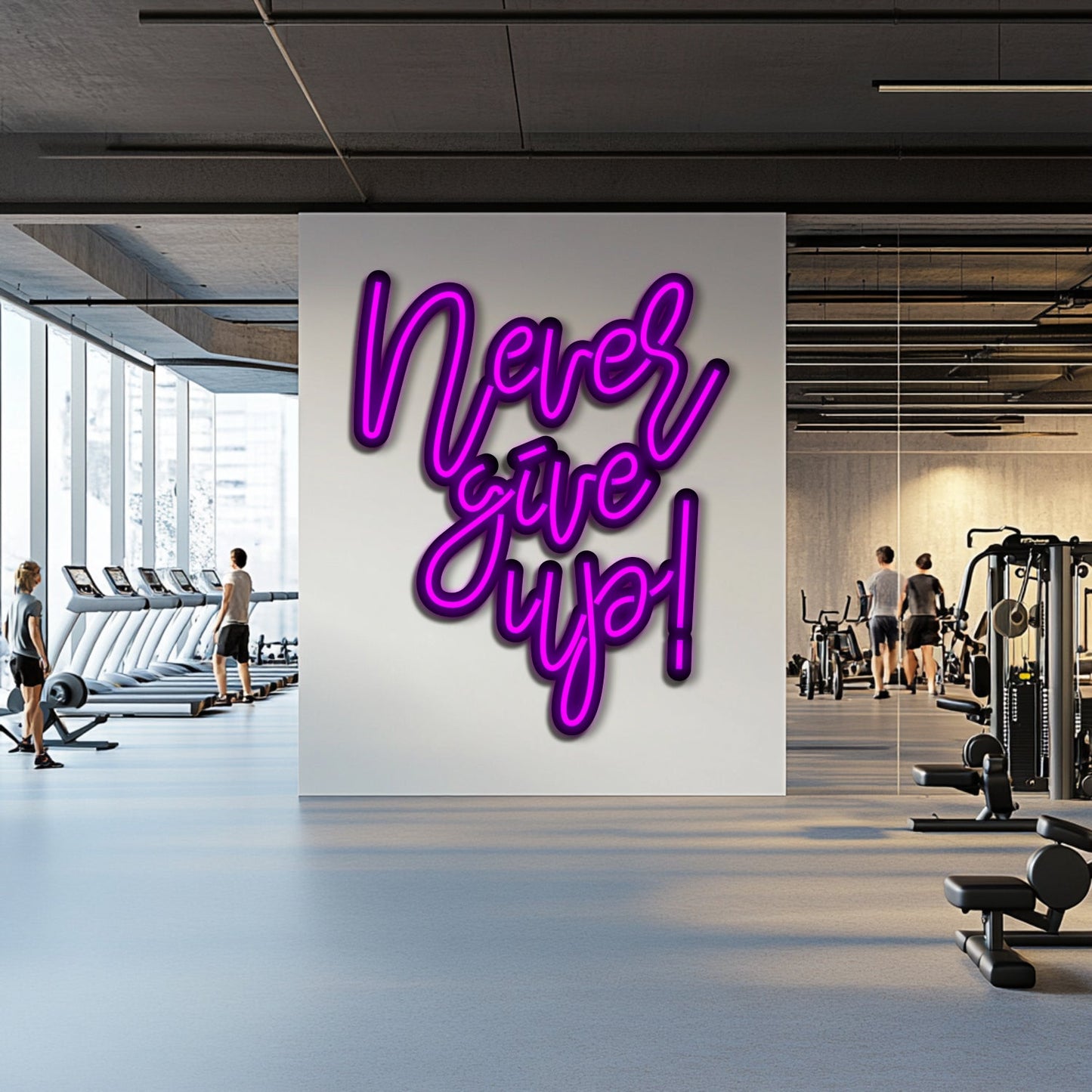 Never Give Up Metal Neon Wall Art- LN0224