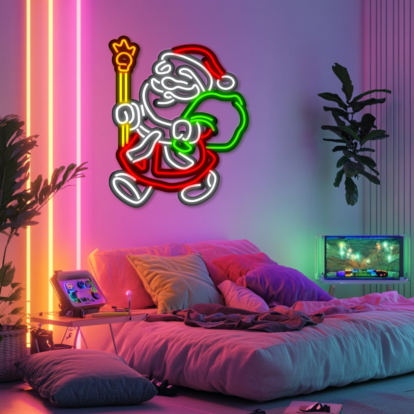 Merry Christmas Metal Neon Wall Art- LN0181