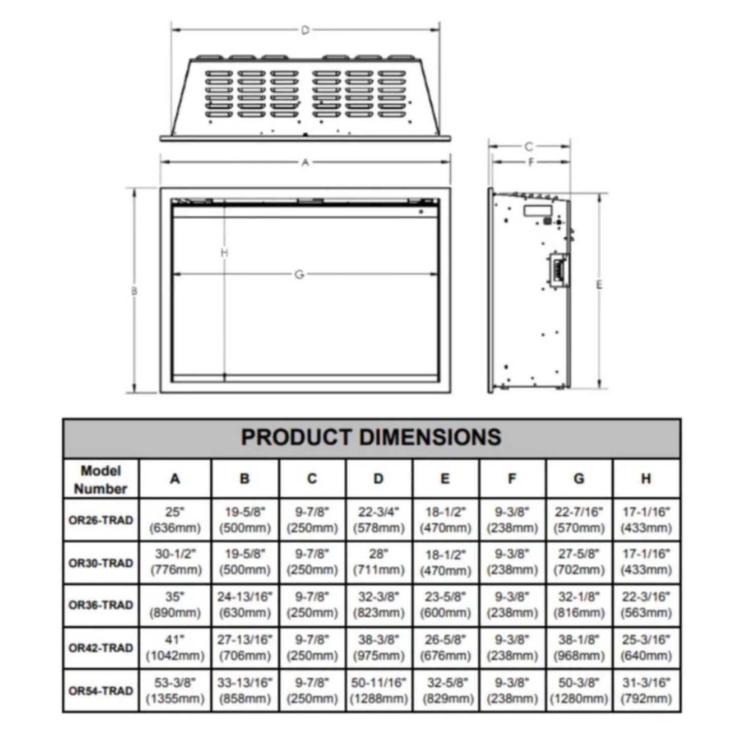 Modern Flames Orion Traditional 42-Inch Heliovision Electric Fireplace [OR42-TRAD] (SAK83765)