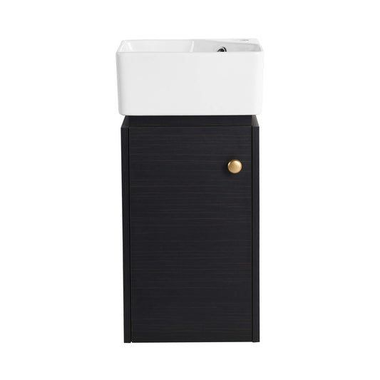 Nuvia Modern Wall-Mounted Bathroom Vanity With Ceramic Sink And Soft Close Door (SAK05214)