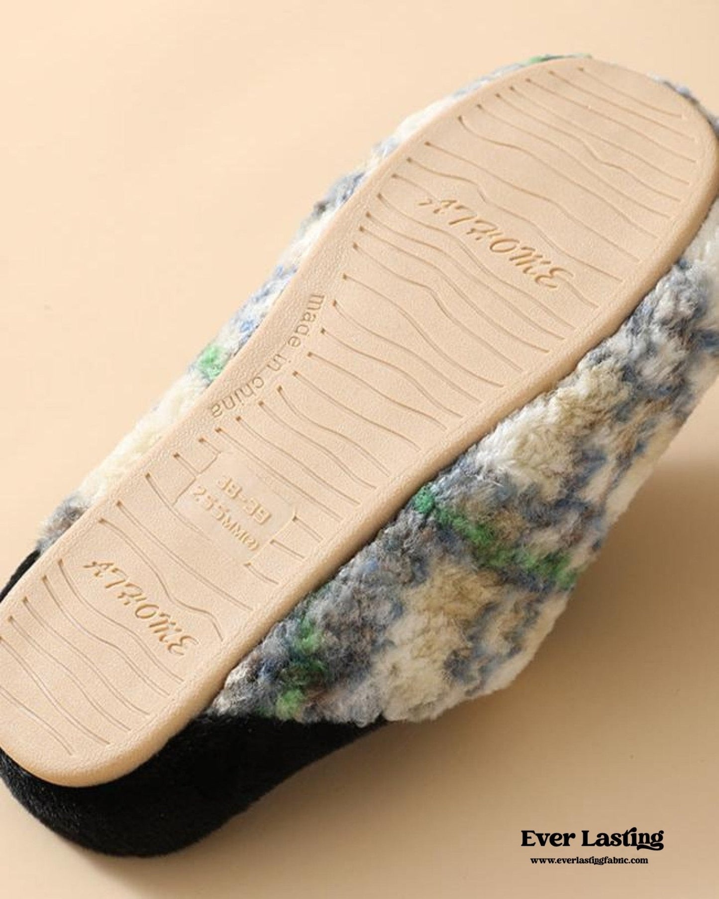 Modern Warm House Slippers / Blue Striped