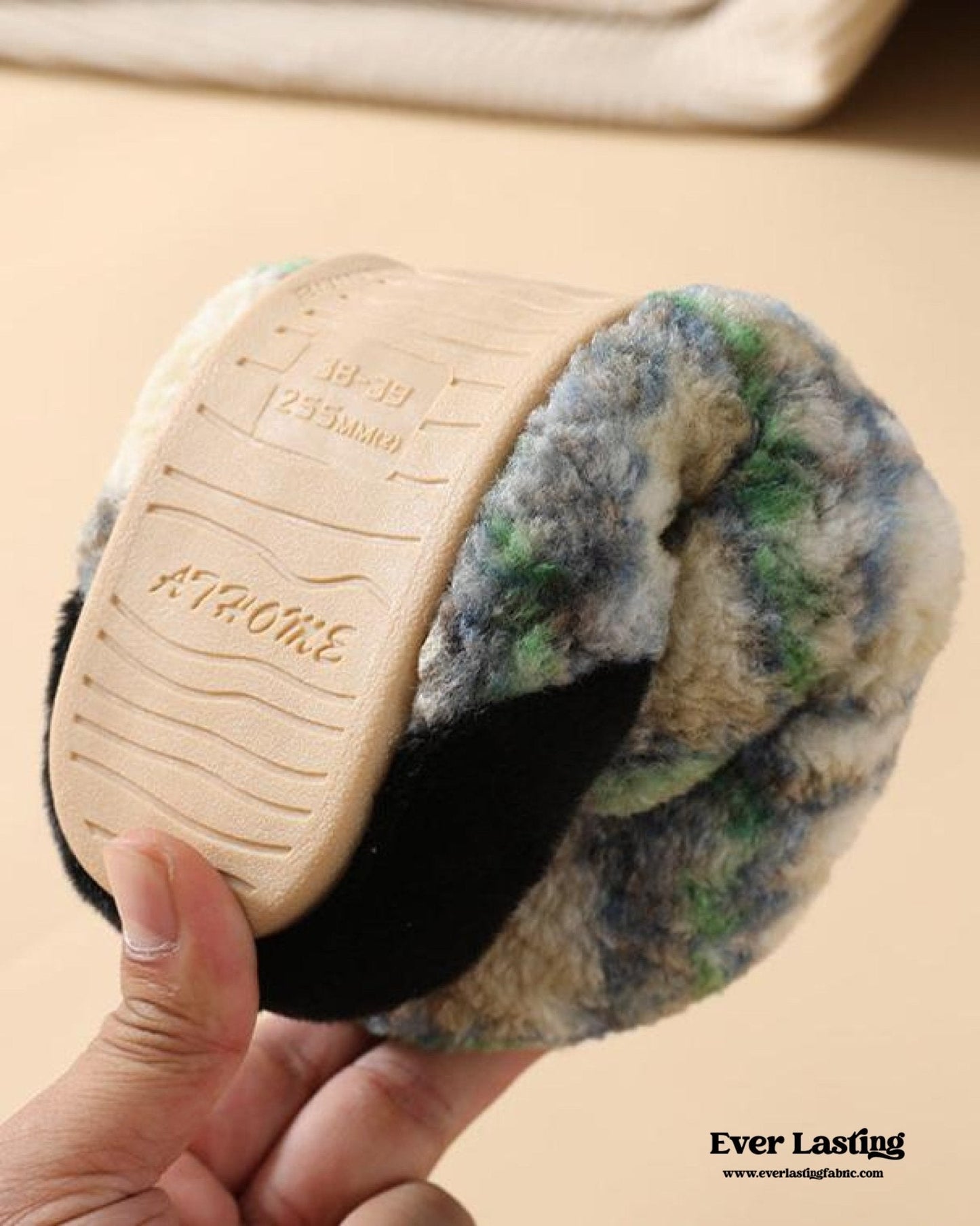 Modern Warm House Slippers / Blue Striped