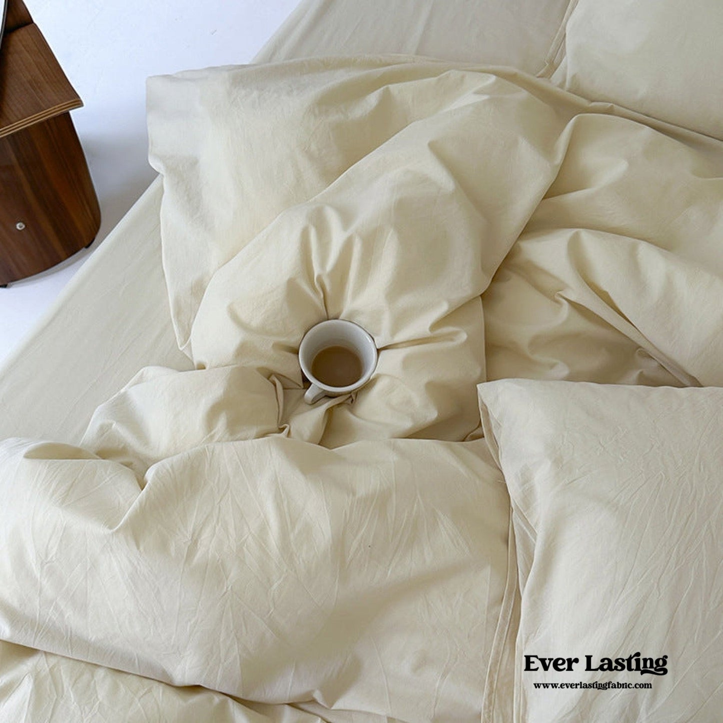 Modern Washed Cotton Bedding Set / Black