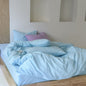 Modern Washed Cotton Bedding Set / Black