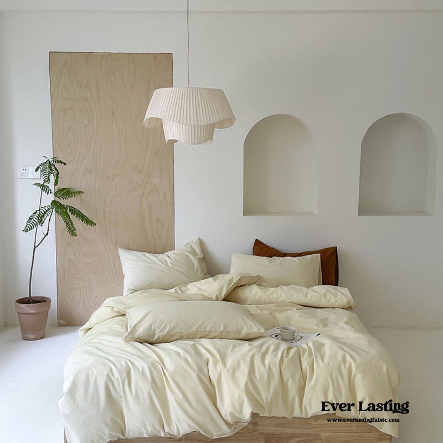 Modern Washed Cotton Bedding Set / Blue