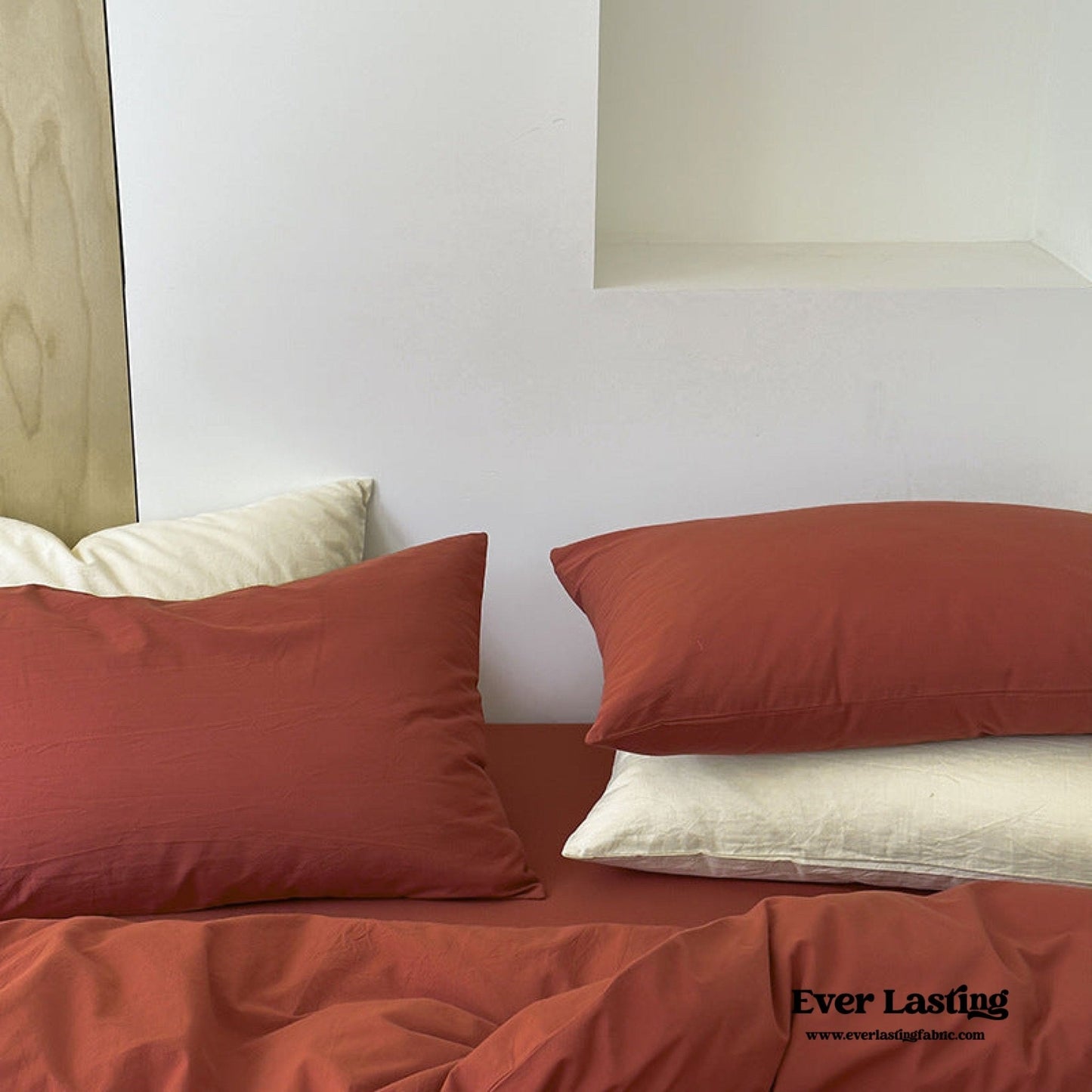 Modern Washed Cotton Bedding Set / Blue
