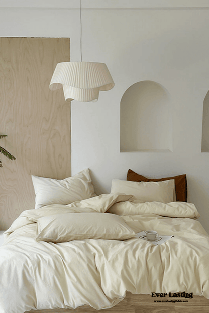 Modern Washed Cotton Bedding Set / Blue