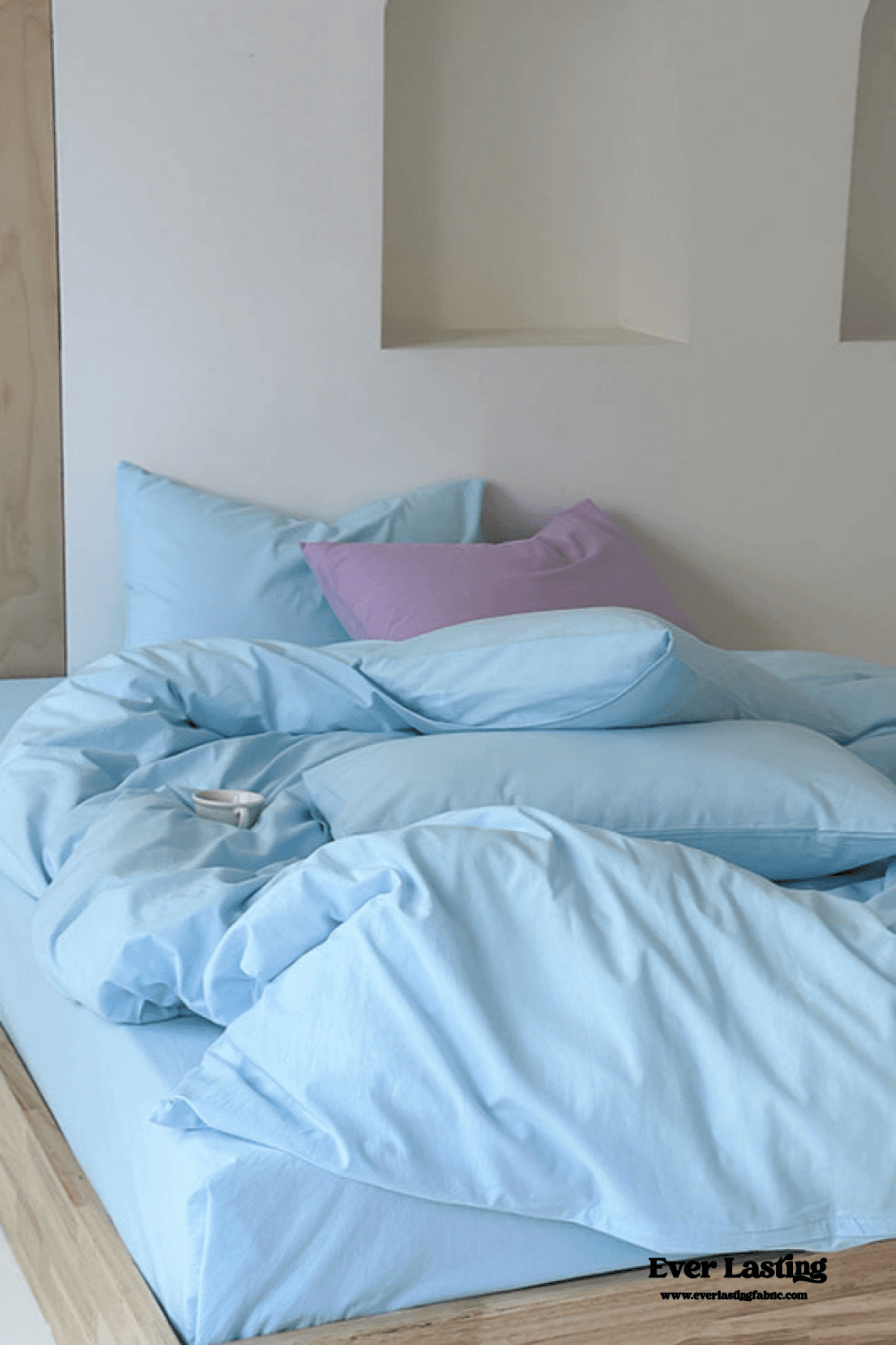 Modern Washed Cotton Bedding Set / Blue