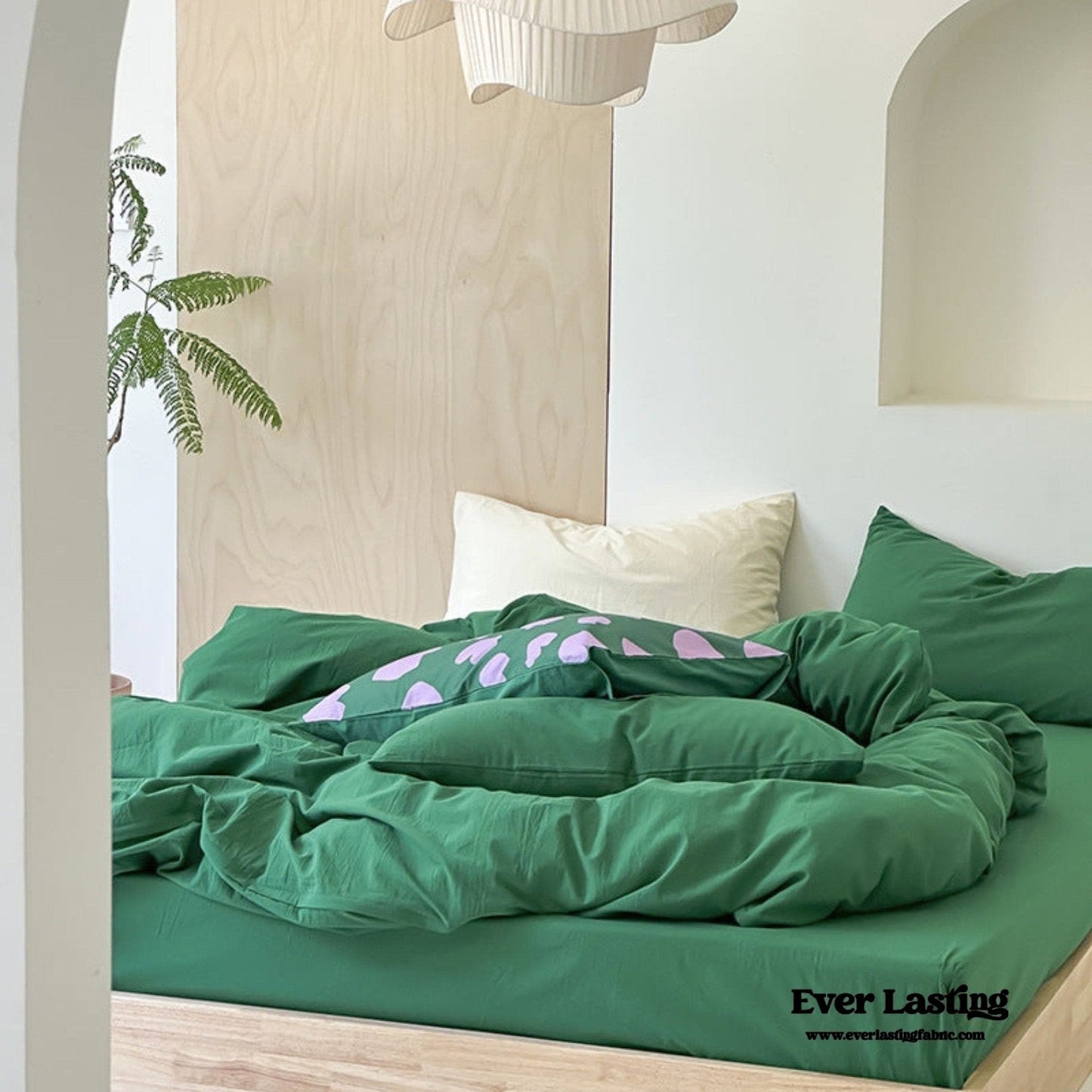 Modern Washed Cotton Bedding Set / Blue