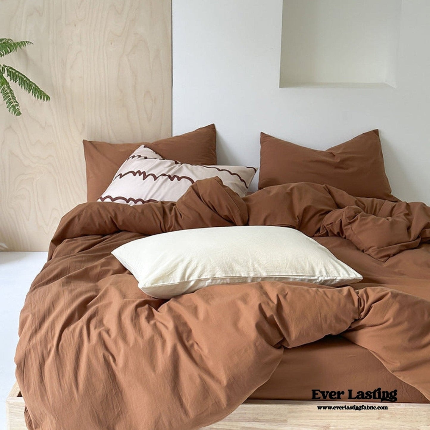 Modern Washed Cotton Bedding Set / Blue