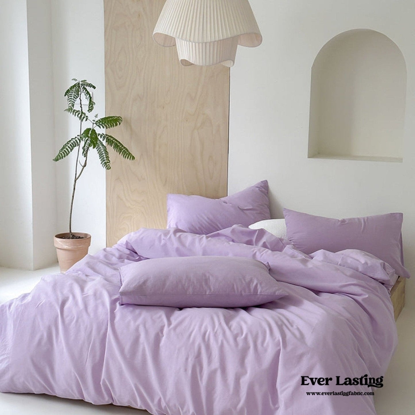 Modern Washed Cotton Bedding Set / Maple Red